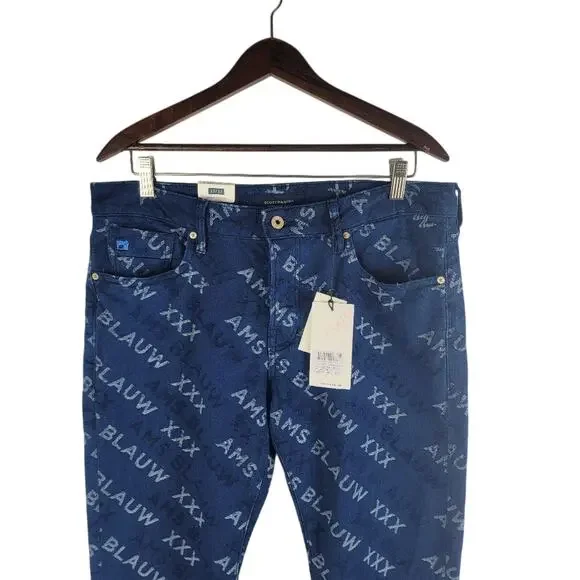 NEW Scotch & Soda Amsterdams Blauw Slim Jeans Blue Size 33
